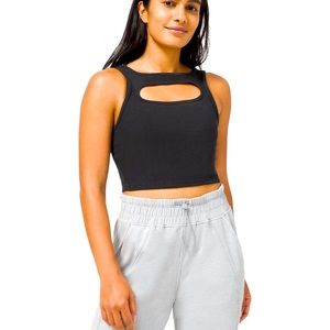 Lululemon LA Front Cut-Out Crop Tank Black